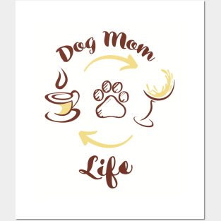 Dog Mom Life Coffee Tee Tshirt Posters and Art